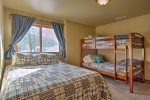 Lower Bedroom with queen and twin bunk bed